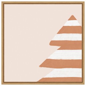 Stripey Christmas Tree By Orara Studio Framed Canvas Wall Art Print