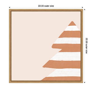 Stripey Christmas Tree By Orara Studio Framed Canvas Wall Art Print