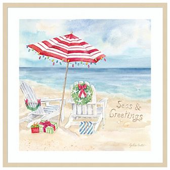 Christmas At The Cape Vi By Cynthia Coulter Wood Framed Wall Art Print