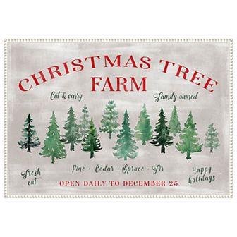 Christmas Tree Farm Sign by Rosana Laiz Blursbyai Framed Canvas Wall Art Print