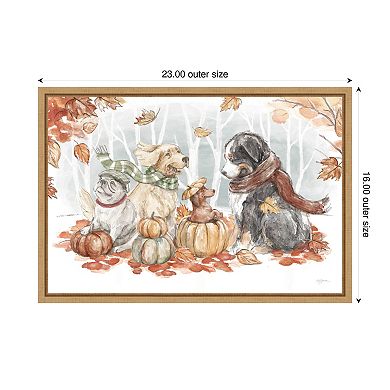 Autumn Dogs I By Mary Urban Framed Canvas Wall Art Print