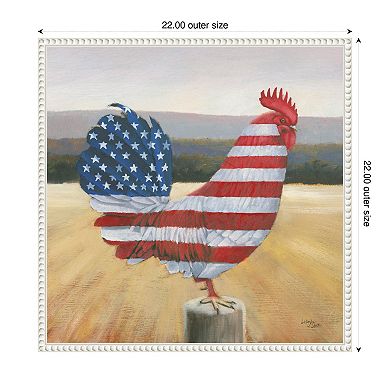 American Rooster By Wellington Studio Framed Canvas Wall Art Print
