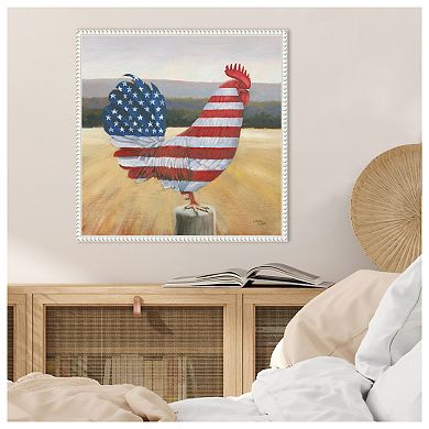 American Rooster By Wellington Studio Framed Canvas Wall Art Print