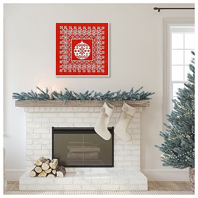 Fair Isle Snowflake V By Chariklia Zarris Framed Canvas Wall Art Print