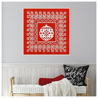 Fair Isle Snowflake V By Chariklia Zarris Framed Canvas Wall Art Print