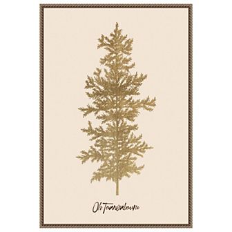 Oh Tanenbaum (beige) By Kubistika Framed Canvas Wall Art Print