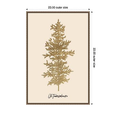 Oh Tanenbaum (beige) By Kubistika Framed Canvas Wall Art Print