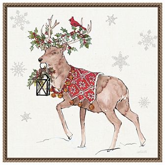 Signs Of The Season V Full Deer By Anne Tavoletti Framed Canvas Wall Art Print