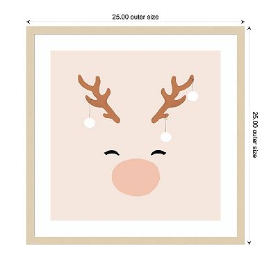 Deer And Baubles By Orara Studio Wood Framed Wall Art Print
