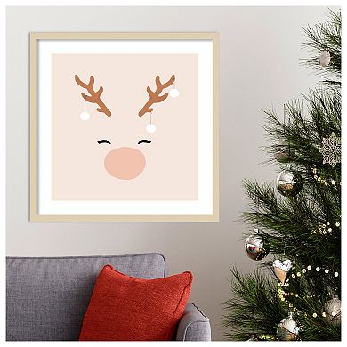 Deer And Baubles By Orara Studio Wood Framed Wall Art Print