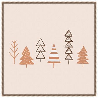 Winter Trees Illustration By Orara Studio Framed Canvas Wall Art Print