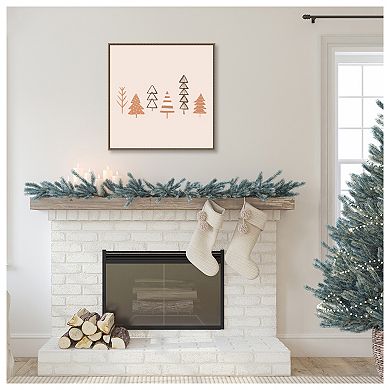 Winter Trees Illustration By Orara Studio Framed Canvas Wall Art Print
