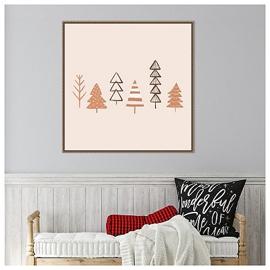 Winter Trees Illustration By Orara Studio Framed Canvas Wall Art Print
