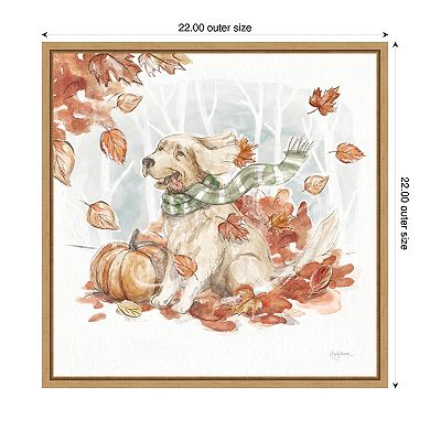 Autumn Dogs Ii By Mary Urban Framed Canvas Wall Art Print