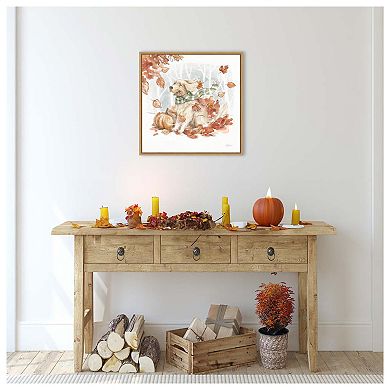 Autumn Dogs Ii By Mary Urban Framed Canvas Wall Art Print