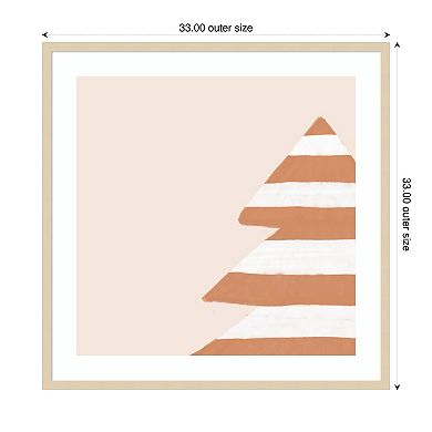 Stripey Christmas Tree By Orara Studio Wood Framed Wall Art Print