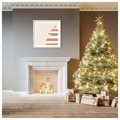Stripey Christmas Tree By Orara Studio Wood Framed Wall Art Print