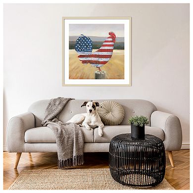 American Rooster By Wellington Studio Wood Framed Wall Art Print