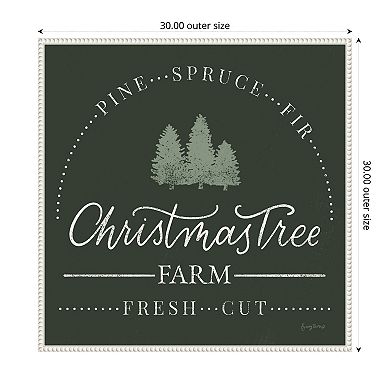 Vintage Christmas Sign I By Becky Thorns Framed Canvas Wall Art Print