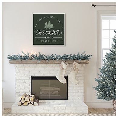 Vintage Christmas Sign I By Becky Thorns Framed Canvas Wall Art Print
