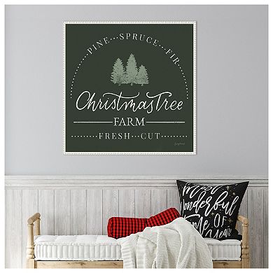 Vintage Christmas Sign I By Becky Thorns Framed Canvas Wall Art Print