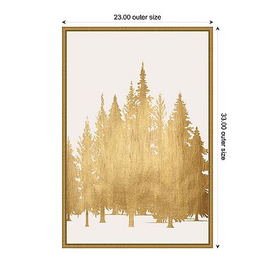 Tan Trees By Kubistika Framed Canvas Wall Art Print