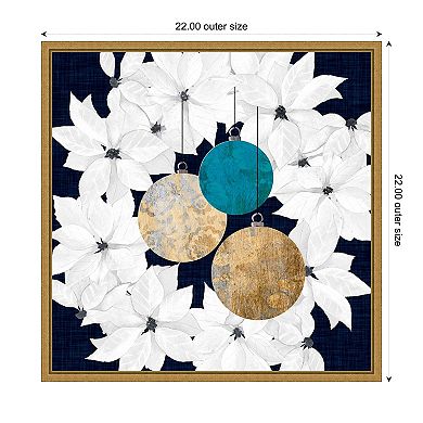 Blue Sophisticated Christmas Iii By Grace Popp Framed Canvas Wall Art Print