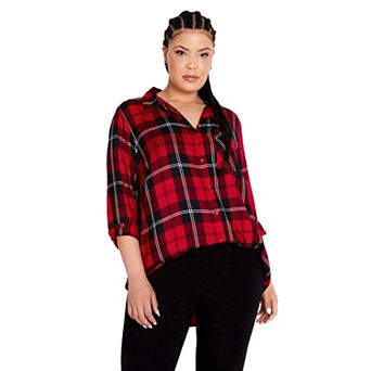 Avenue Women's Plus Size Kylee Plaid Shirt
