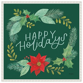 Holly And Pine Ii Holidays By Jenaya Jackson Framed Canvas Wall Art Print
