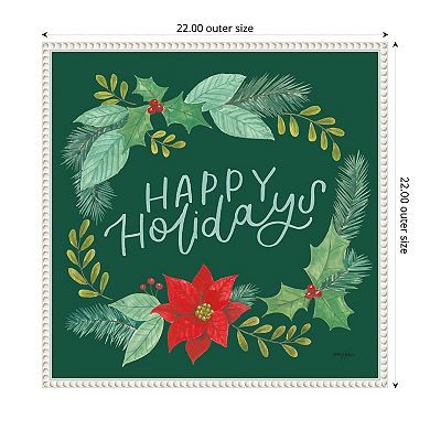 Holly And Pine Ii Holidays By Jenaya Jackson Framed Canvas Wall Art Print