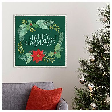 Holly And Pine Ii Holidays By Jenaya Jackson Framed Canvas Wall Art Print