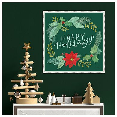Holly And Pine Ii Holidays By Jenaya Jackson Framed Canvas Wall Art Print