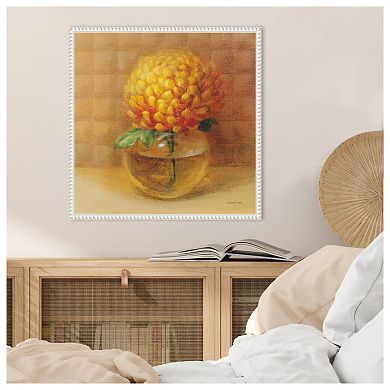 Chrysanthemum In Glass By Danhui Nai Framed Canvas Wall Art Print
