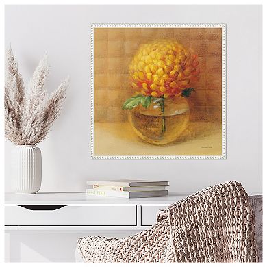 Chrysanthemum In Glass By Danhui Nai Framed Canvas Wall Art Print