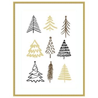 Christmas Trees 2 By Kristina N. Wood Framed Wall Art Print
