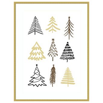 Christmas Trees 2 By Kristina N. Wood Framed Wall Art Print