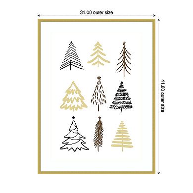 Christmas Trees 2 By Kristina N. Wood Framed Wall Art Print