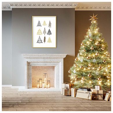 Christmas Trees 2 By Kristina N. Wood Framed Wall Art Print