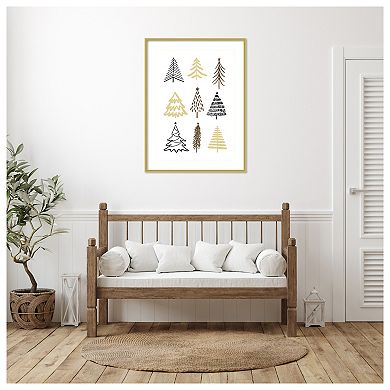 Christmas Trees 2 By Kristina N. Wood Framed Wall Art Print