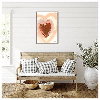 Baby Love Heart By Yvette St. Amant Framed Canvas Wall Art Print