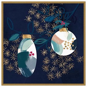 Crafty Blue Christmas I By Jennifer Paxton Parker Framed Canvas Wall Art Print