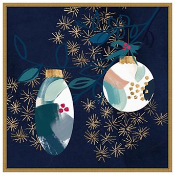 Crafty Blue Christmas I By Jennifer Paxton Parker Framed Canvas Wall Art Print