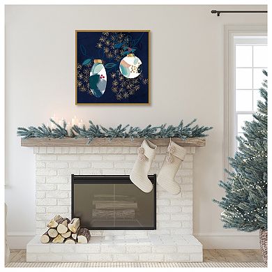Crafty Blue Christmas I By Jennifer Paxton Parker Framed Canvas Wall Art Print