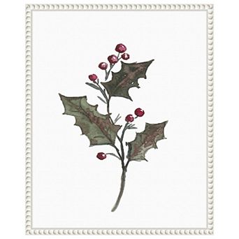 December Holly By Amanda Cook Framed Canvas Wall Art Print