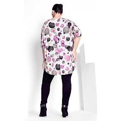 Avenue Women's Plus Size Leila Foil Print Top