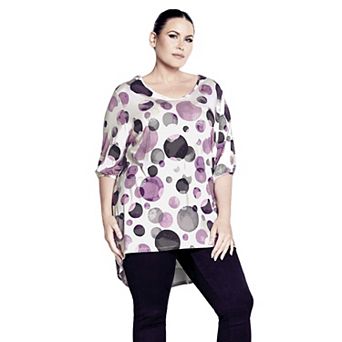 Avenue Women's Plus Size Leila Foil Print Top