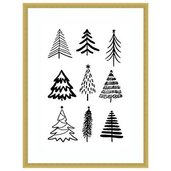 Christmas Trees 3 By Kristina N. Wood Framed Wall Art Print