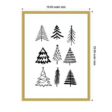 Christmas Trees 3 By Kristina N. Wood Framed Wall Art Print