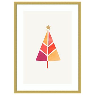 Little Christmas Tree By Kubistika Wood Framed Wall Art Print