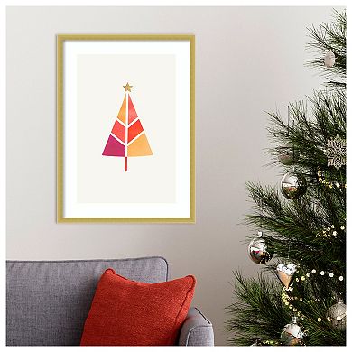 Little Christmas Tree By Kubistika Wood Framed Wall Art Print